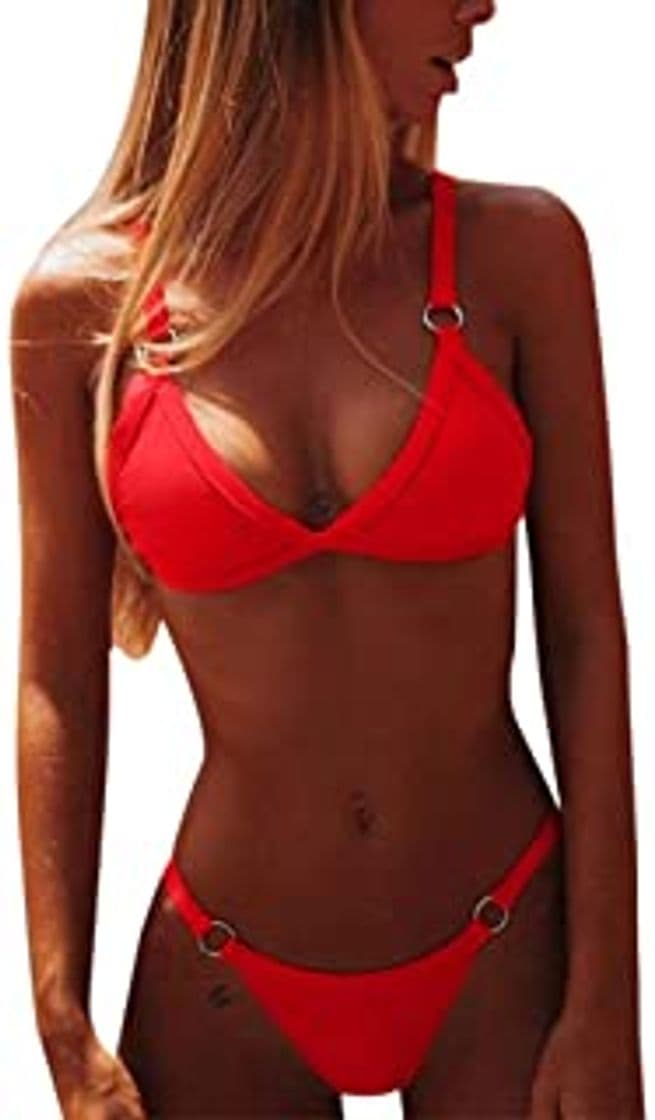 Product CheChury Bikini Mujer Conjuntos Brasileño Sexy Tanga Mujer Playa Ropa de Baño Traje de Baño Sexy Bañador de Baño Tops y Braguitas 2 Piezas Verano