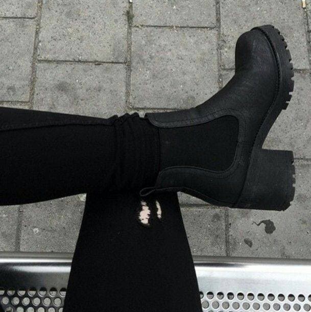 Fashion Botas salto quadrado 