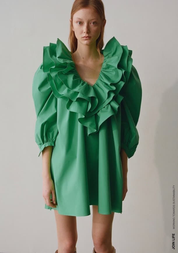 Fashion Vestido verde zara