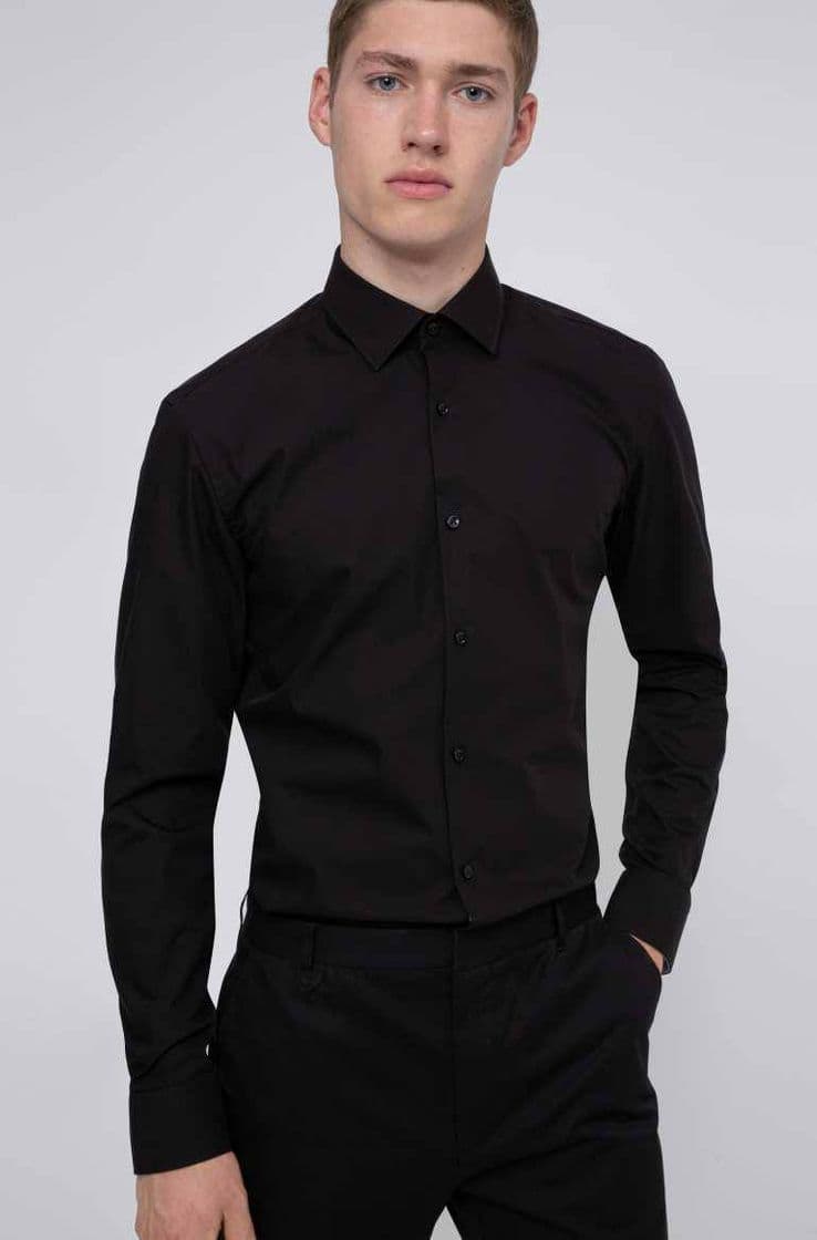 Moda Camisa Hugo Boss Slim Fit Preta