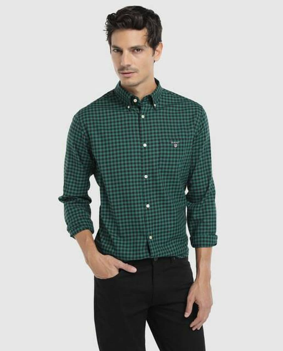 Moda Camisa Gant Verde Quadrados 