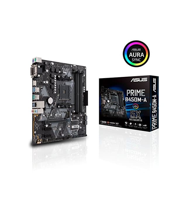 Electrónica Asus PRIME B450M-A - Placa base AMD AM4 mATX con conector Aura