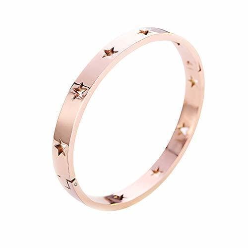 Producto SODIAL Punk Brazalete De Estrellas De Titanio De Acero Inoxidable para Mujer