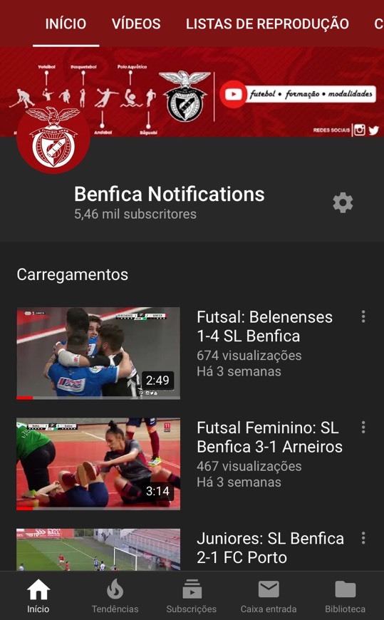 Moda YouTube (Benfica Notifications)