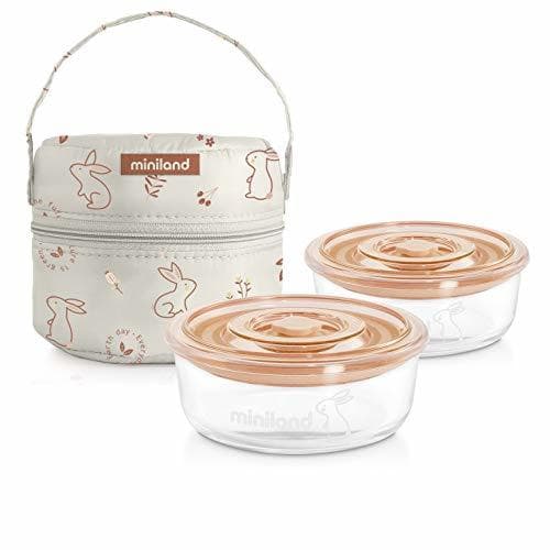 Product Miniland PACK-2-GO NATURROUND BUNNY - Set de herméticos y funda