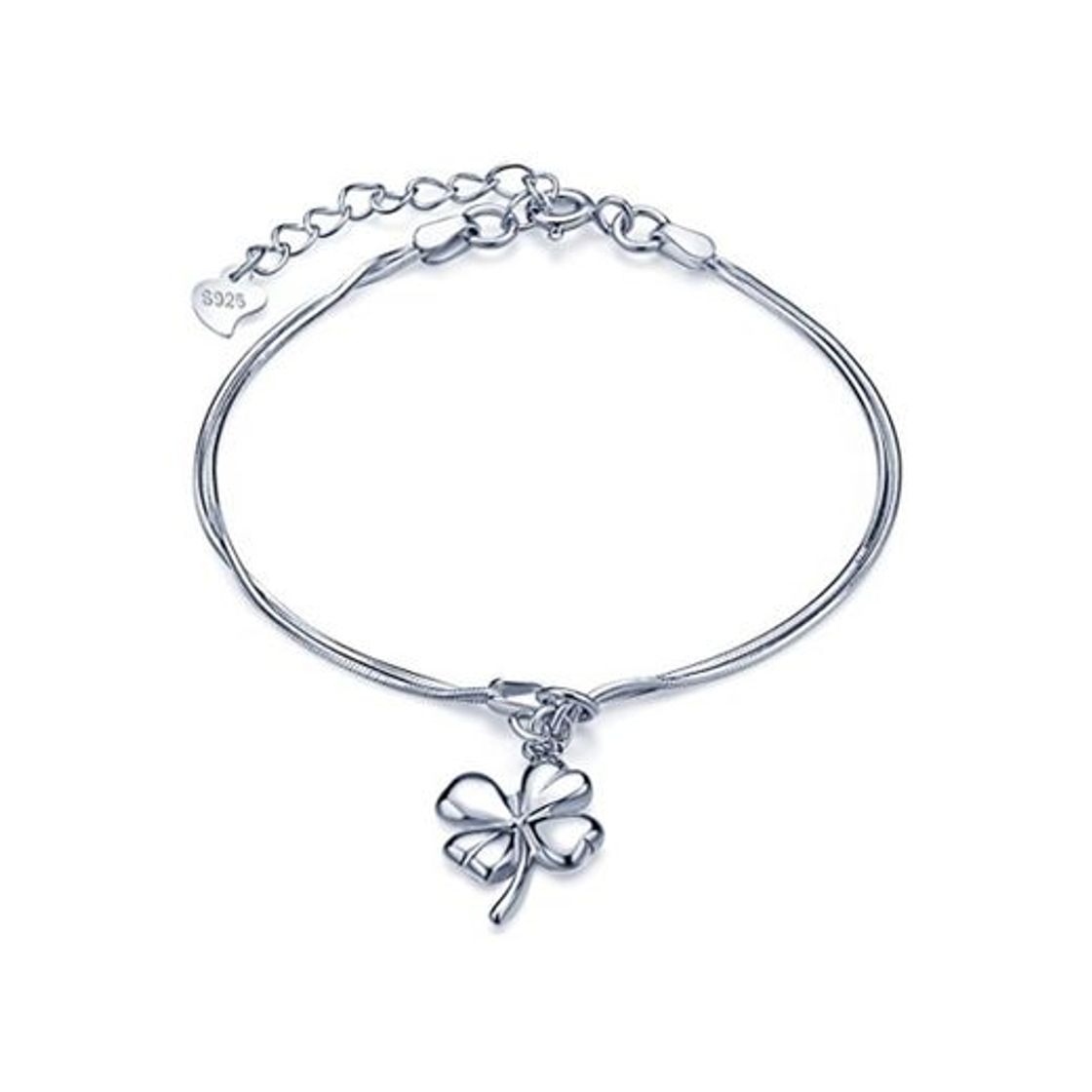 Product Infinito U- Pulsera para Mujer con Abalorio de Plata de Ley 925