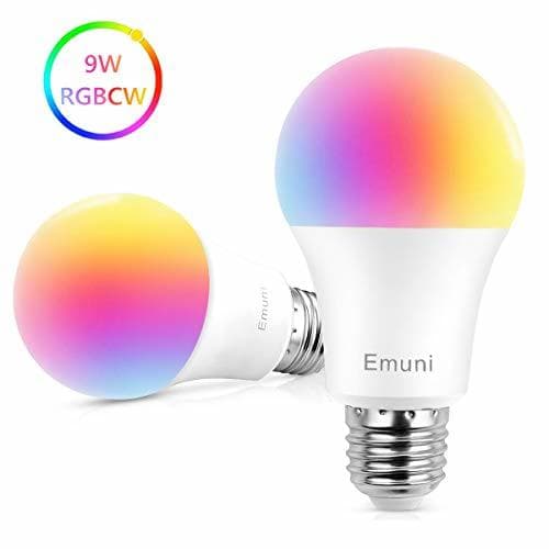 Product Emuni Bombilla LED Inteligente E27, Bombilla WiFi 9W 1000Lm Luz Cálida/Frías &