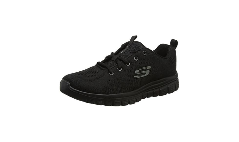 Moda Skechers Women 12615 Low-Top Trainers, Black