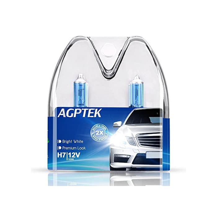 Product AGPTEK 2x H7 Bombilla Para Faros Delanteros 12V 55W