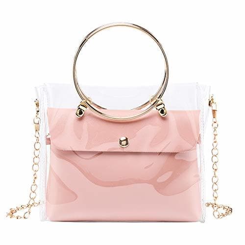 Fashion MXJEEIO Bolso Bimba y Lola Transparente PVC Mujeres Señoras Bandolera Desigual de