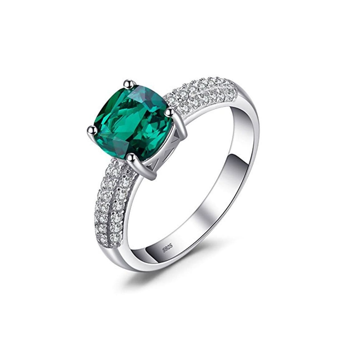 Product JewelryPalace Anillo femenino adornado Nano rusa imitado esmeralda en plata de ley