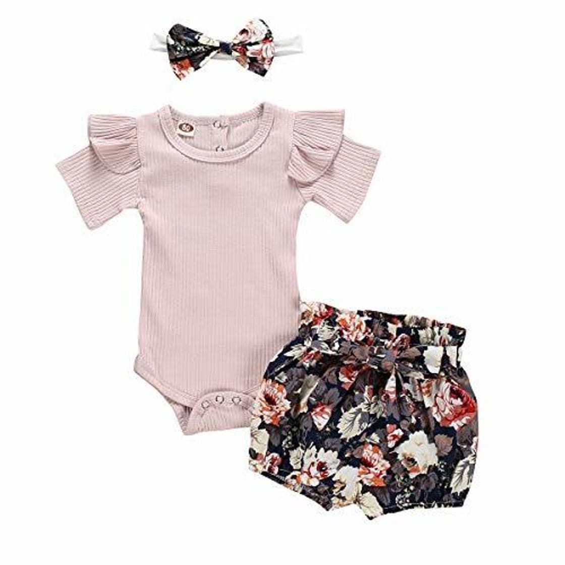 Producto Mono de Mameluco con Volantes para bebés recién Nacidos Pantalones Florales Conjuntos