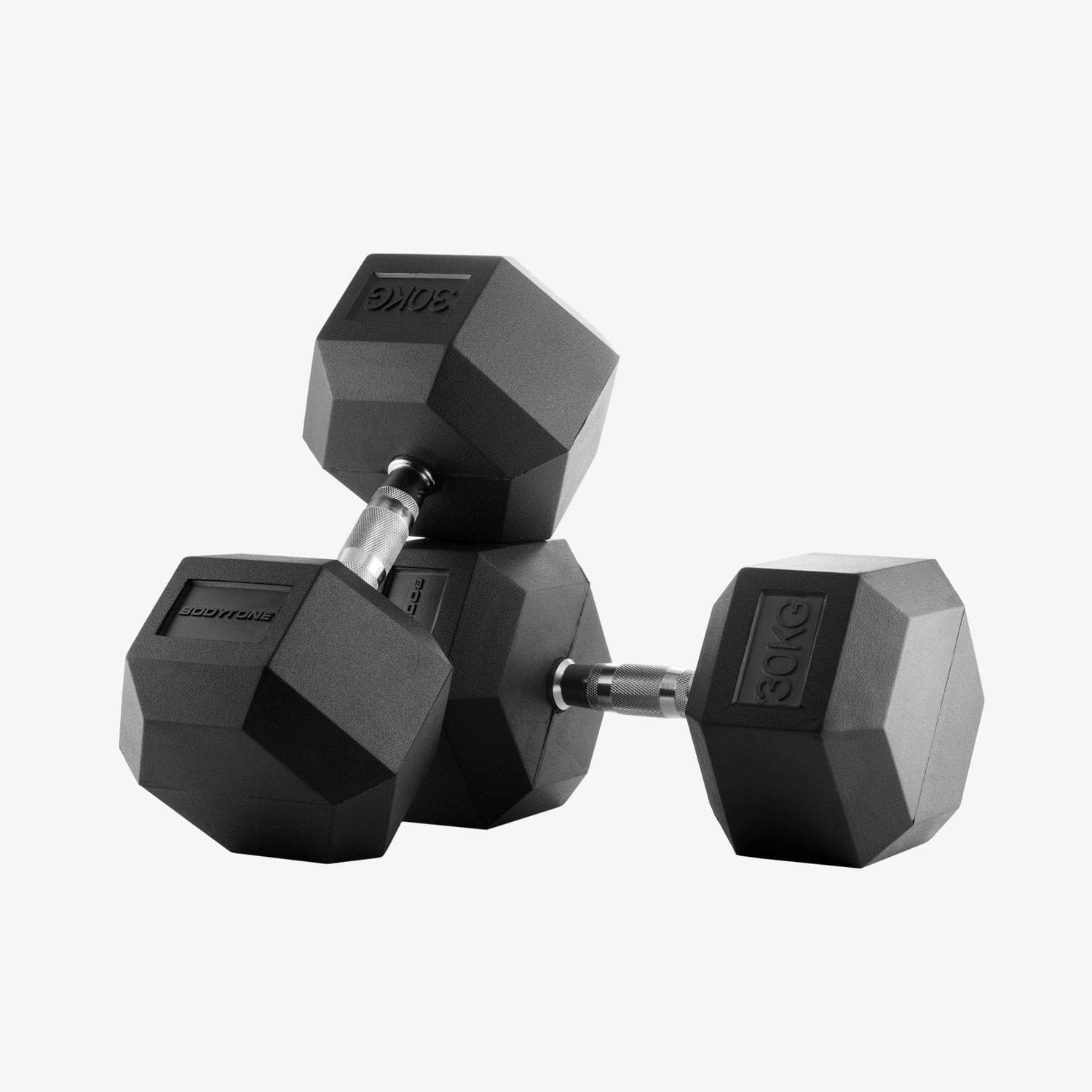 Moda Halteres Hexagonais 30kg Bodytone - Preto - Borracha | Sport Zone