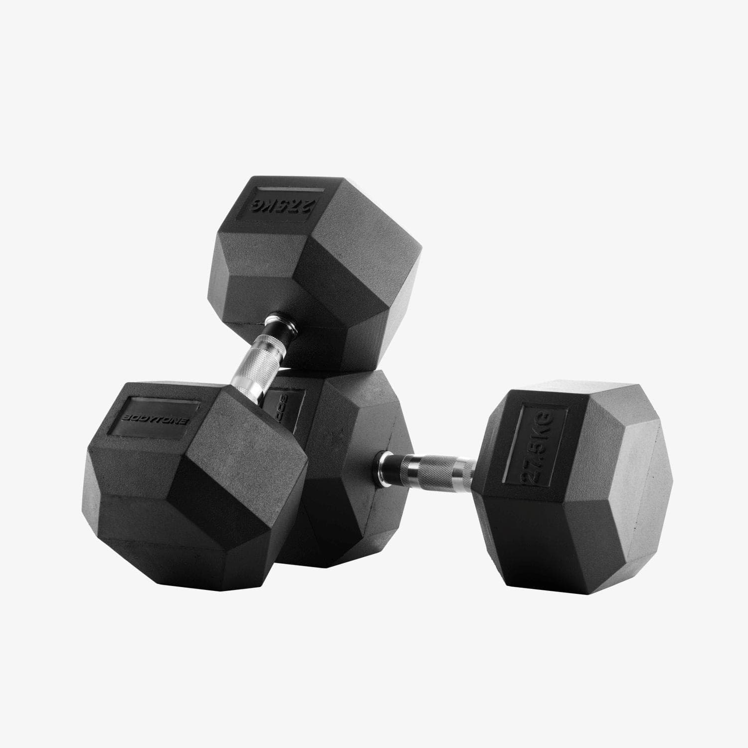 Moda Halteres Hexagonais 27.5kg Bodytone - Preto - Borracha | Sport Zone