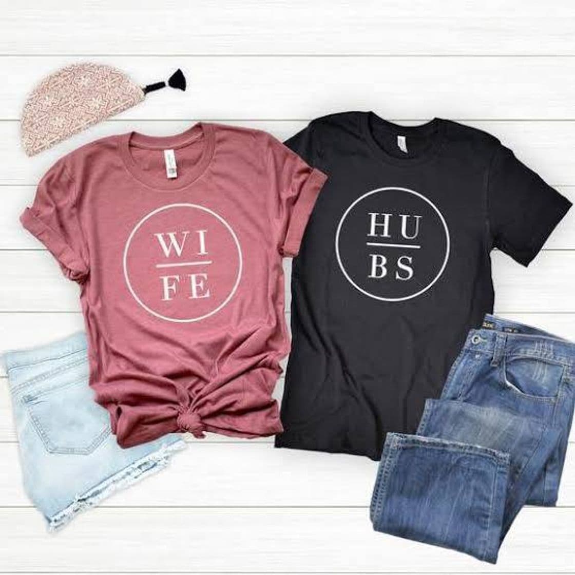 Product OKOUFEN New Fashion Wife Hubs T Shirt Couple Matching Tshirt