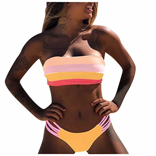 Producto TUDUZ Bikinis Mujer Conjunto De Rayas De Colores Tanga Braga Ropa Interior