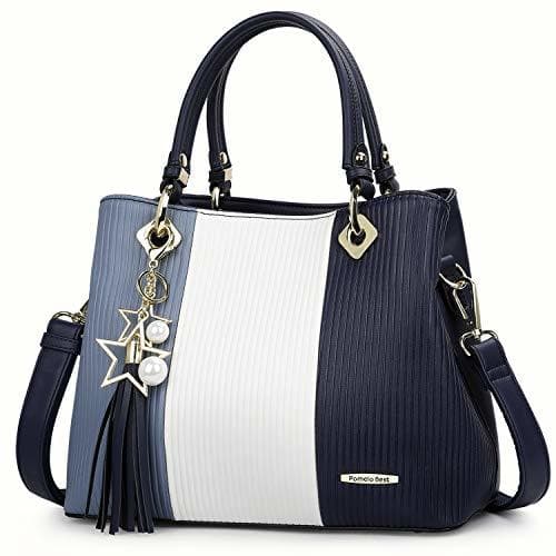 Producto Pomelo Best Bolsos de Mujer, Bolso Señora Tote Multicolor Rayas PU Cuero