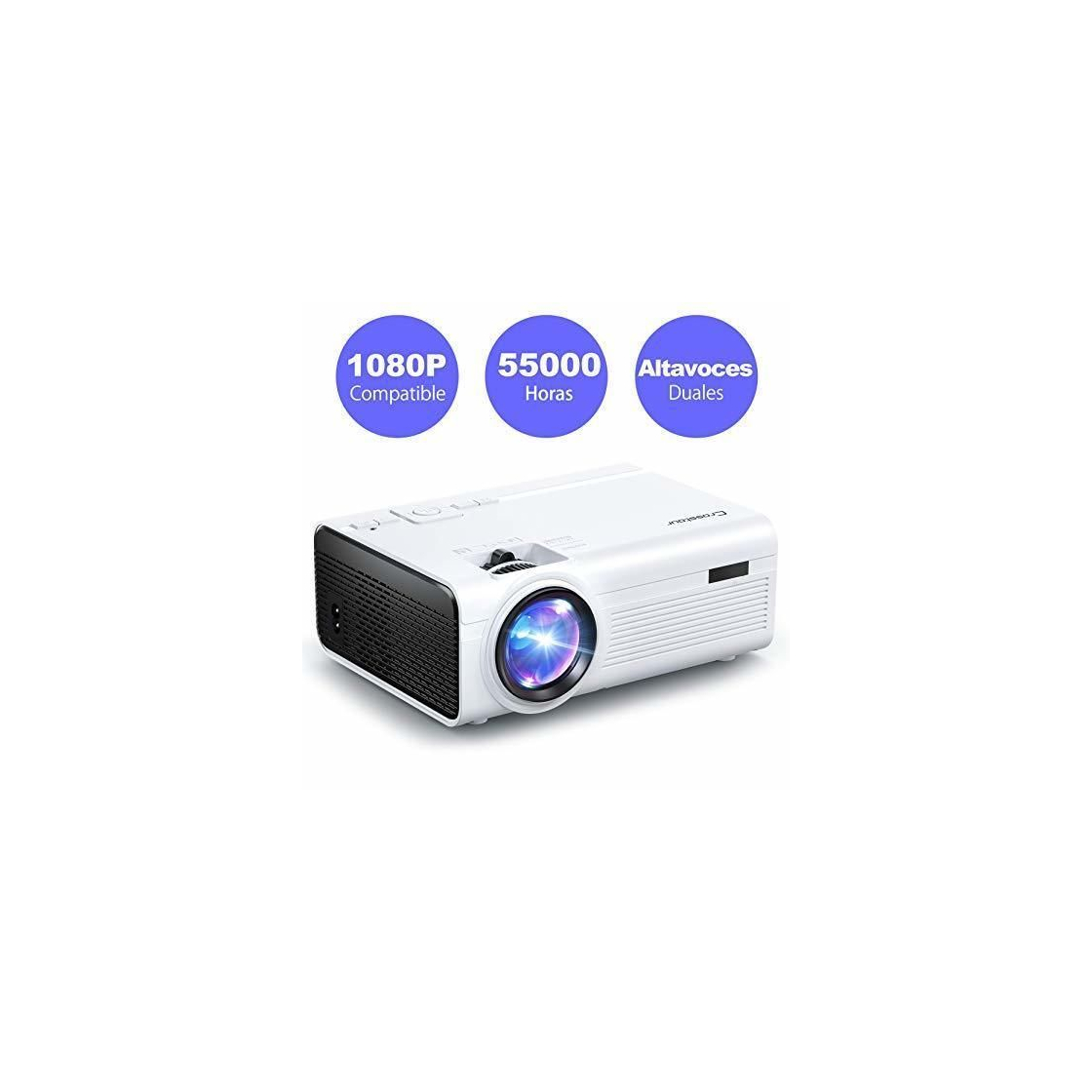 Electronic Crosstour Proyector Mini Proyector Portátil Soporte Full HD 1080P Cine en Casa