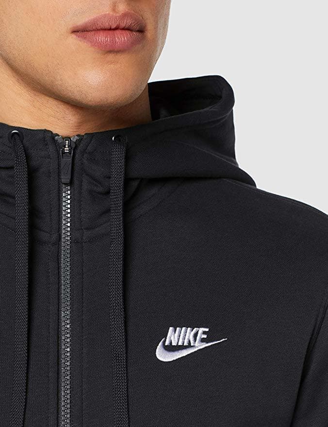 Fitness Nike Club Hoodie Ft Sudadera con Capucha y Cremallera Completa, Hombre, Negro