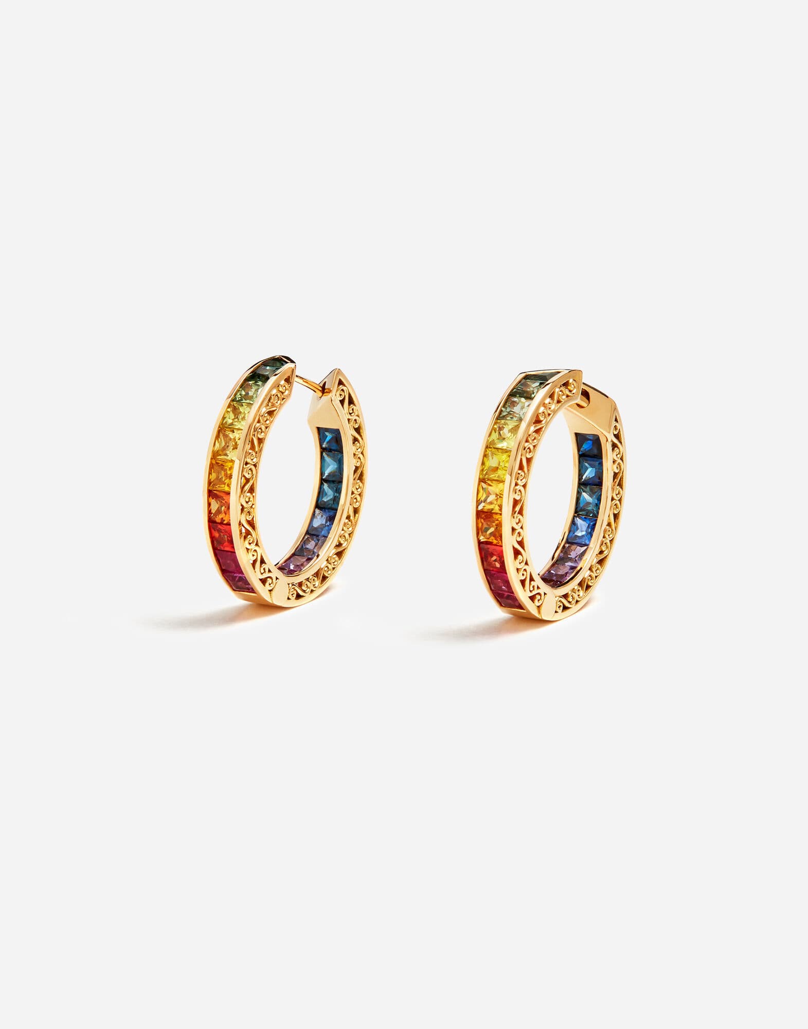 Product Dolce and Gabbana Multi-Colored Sapphire Hoop Earrings