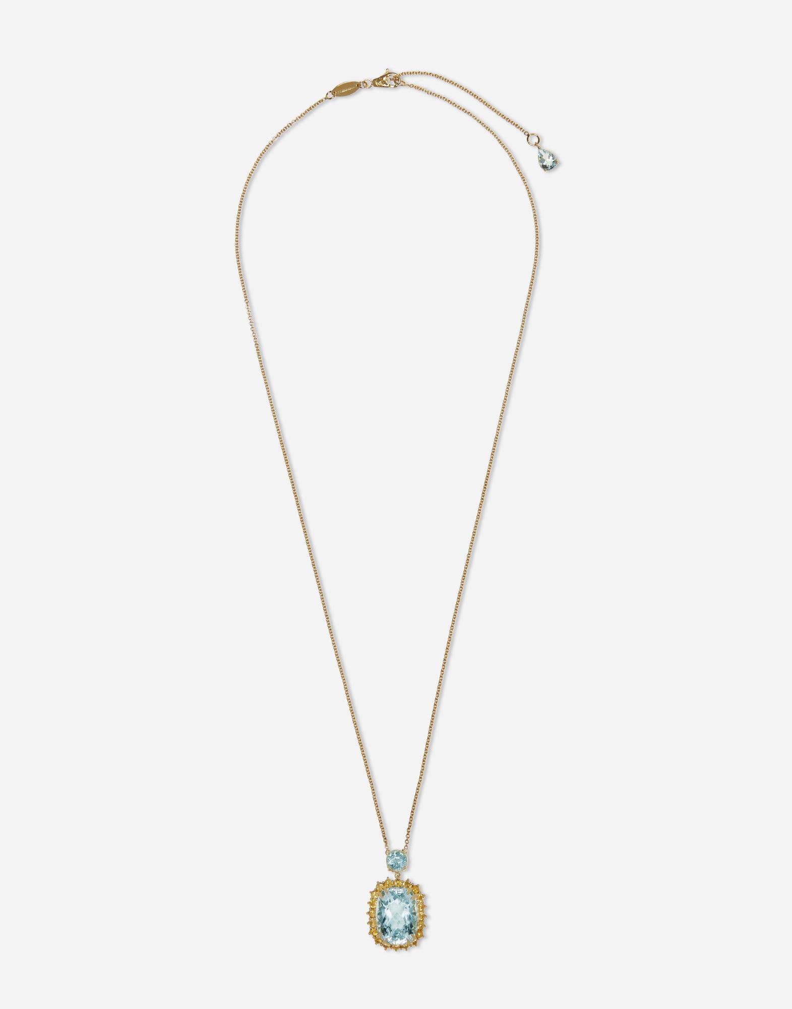 Producto Dolce and Gabbana Gold Pendat with Aquamarines Sapphires