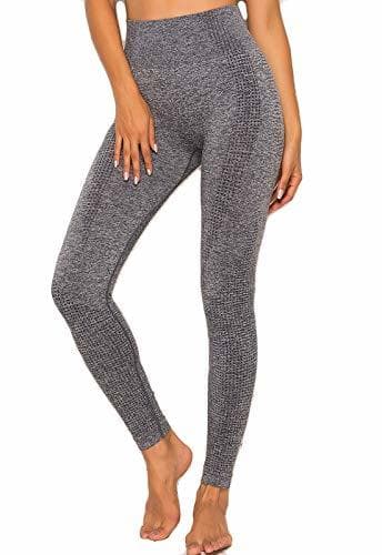 Fashion FITTOO Leggings Sin Costuras Corte de Malla Mujer Pantalon Deportivo Alta Cintura