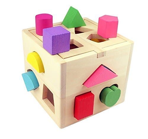 Place Gearmax Cubo de Madera con Formas para Bebés Niños Juguete Educativo