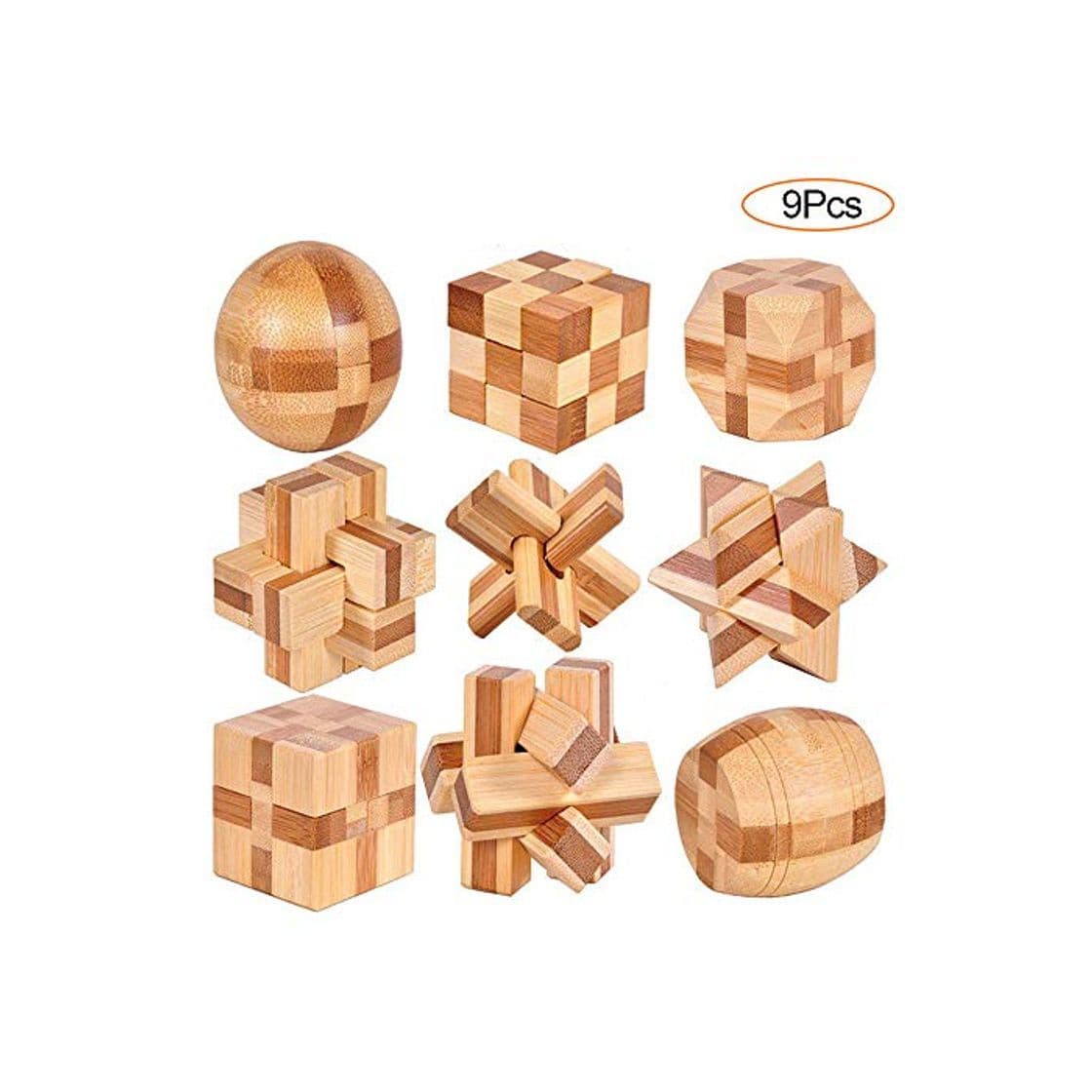 Product YGZN 9 Piezas Cubo Rompecabezas 3D de Madera del Enigma Juego Puzle