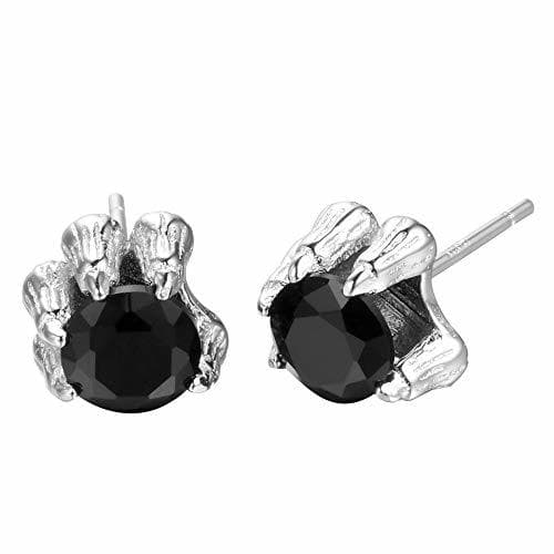 Product GMZOO Pendientes de Mujer Pendientes de botón de Cristal Negro antialérgico de