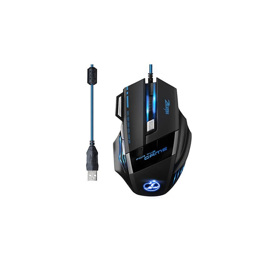 Electronic [Versión Actualizada] TOPELEK Ratón Gaming con Cable Profesional USB 5500 DPI con