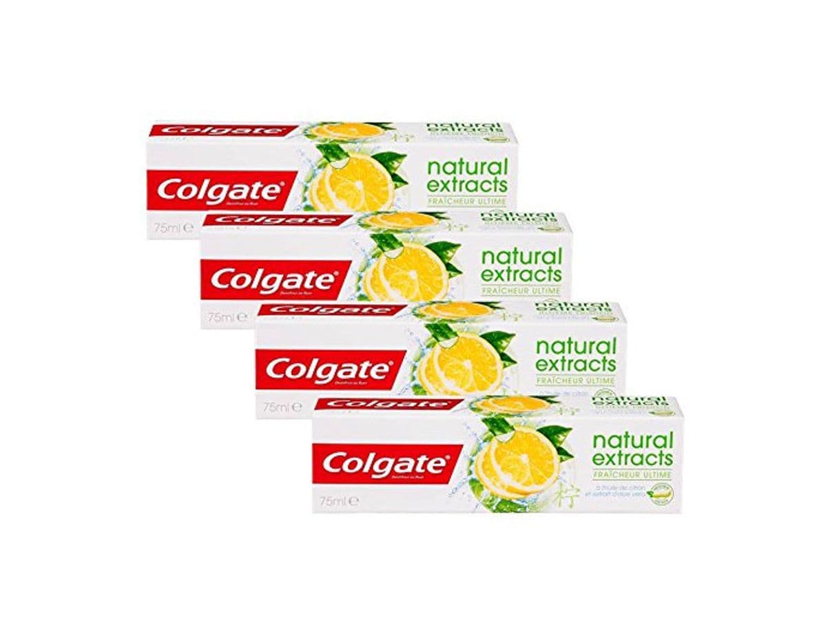 Belleza Colgate Naturals Extracts Limón Dentífrico - 4 Recipientes de 75 ml -