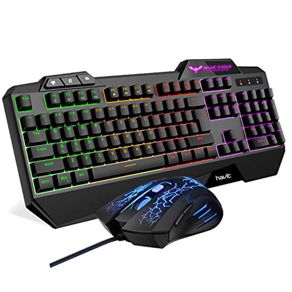 Electronic Teclado Gaming HAVIT Teclado y Ratón con Cable,ratón gaming de 3200 DPI,