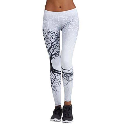 Fashion Mujer Pantalones Largos deportivos SMARTLADY Patrón de árbol Leggings para Running, Yoga