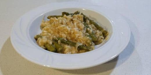 Fashion Risotto de alheira e espargos