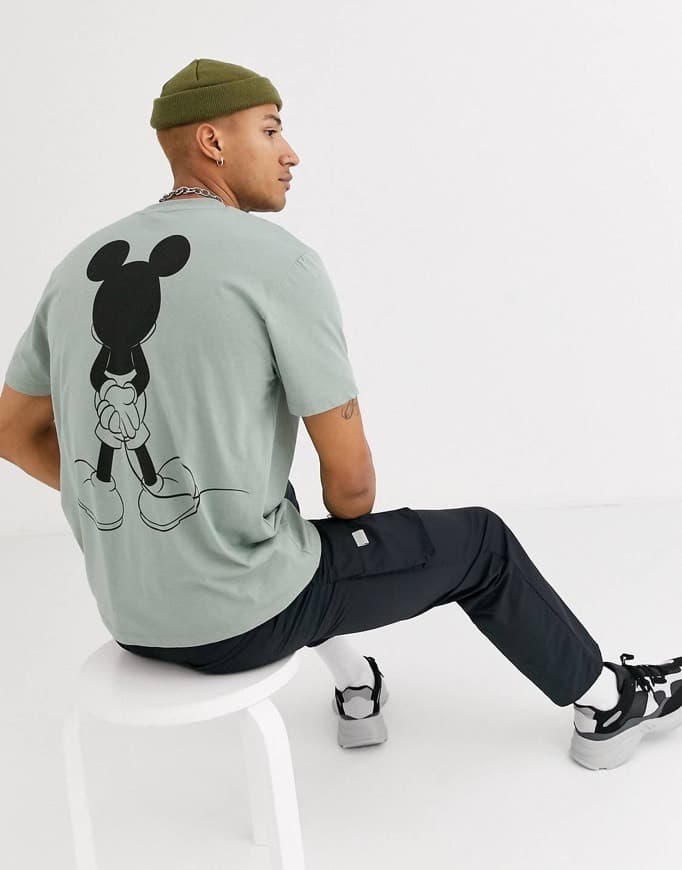 Moda Camiseta holgada con estampado de mickey