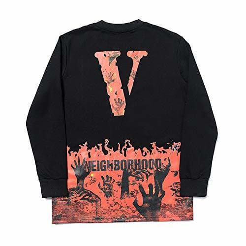 Moda Dodui Vlone Flame Skull Magic Hand Hip Hop Long Sleeve Sweater for