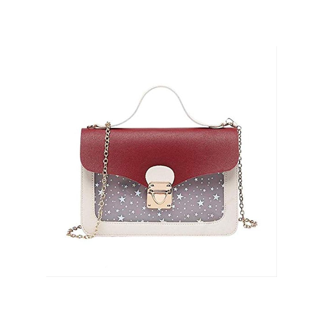 Moda Lindo Patrón de Estrellas Hombro Mensajero Bolsos de Cuero de LA PU de Las Mujeres Pequeñas Bolsas Crossbody Sac A Dos Bolsas Feminina Mujer Sac A Principal Borgoña