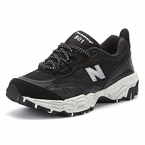 Lugar New Balance 801 Hombres Negro/Plata Zapatillas-UK 8