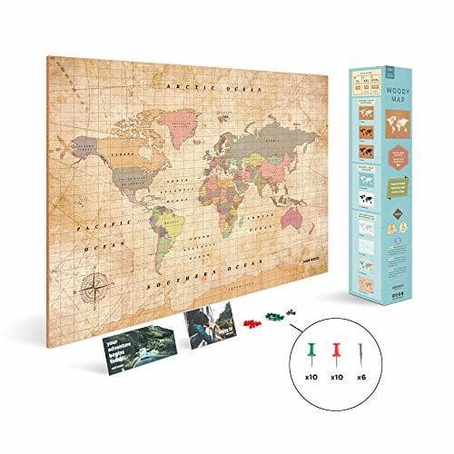 Product Miss Wood Woody Old School Mapa, Corcho, Multicolor, XL