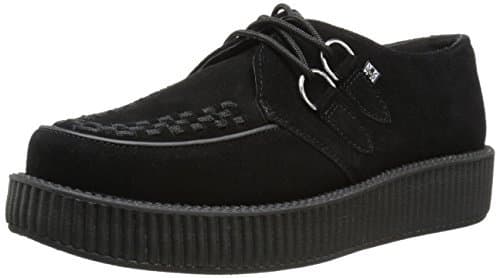 Place T.U.K. Low Sole Round Creeper, Zapatillas de Cuero, Unisex, Negro