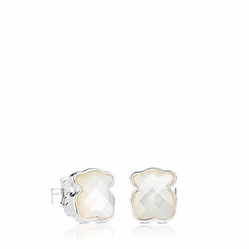 Product TOUS New Color - Pendientes de Botón, con Oso de Plata de