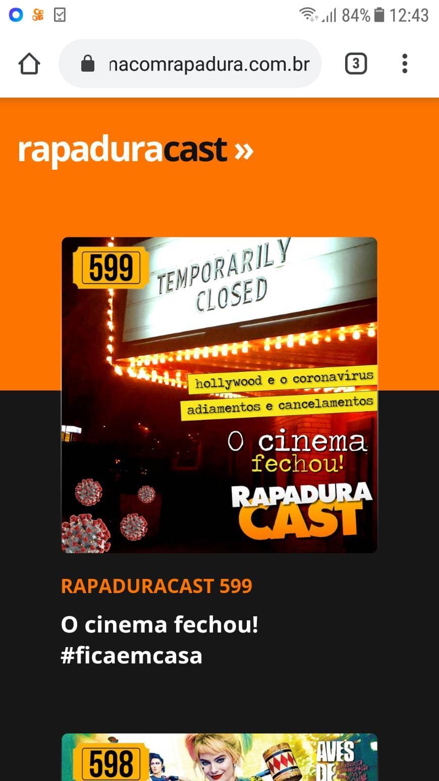 Moda rapaduracast - O cinema fechou #fiqueemcasa 