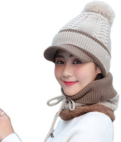 Fashion Gorro Infgreate feminino estiloso e quente de lã 2 em 1 para