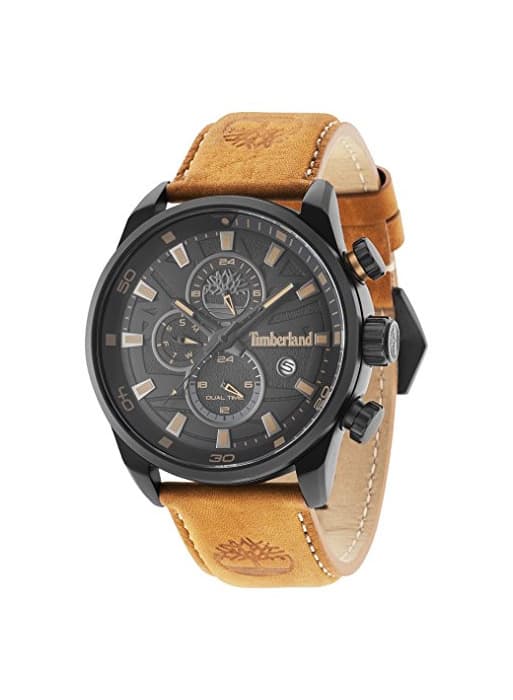 Fashion Timberland Reloj Cronógrafo para Hombre de Cuarzo con Correa en Cuero TBL14816JLB.02