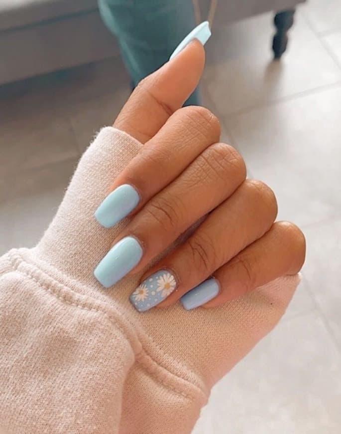 Fashion Unhas azul bébé