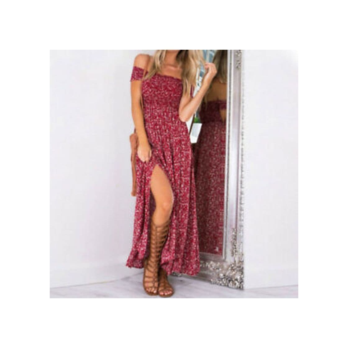 Producto Vestidos Mujer Casual Playa Largos Boho Floral Maxi Vestido Bohemio Tirantes Playa