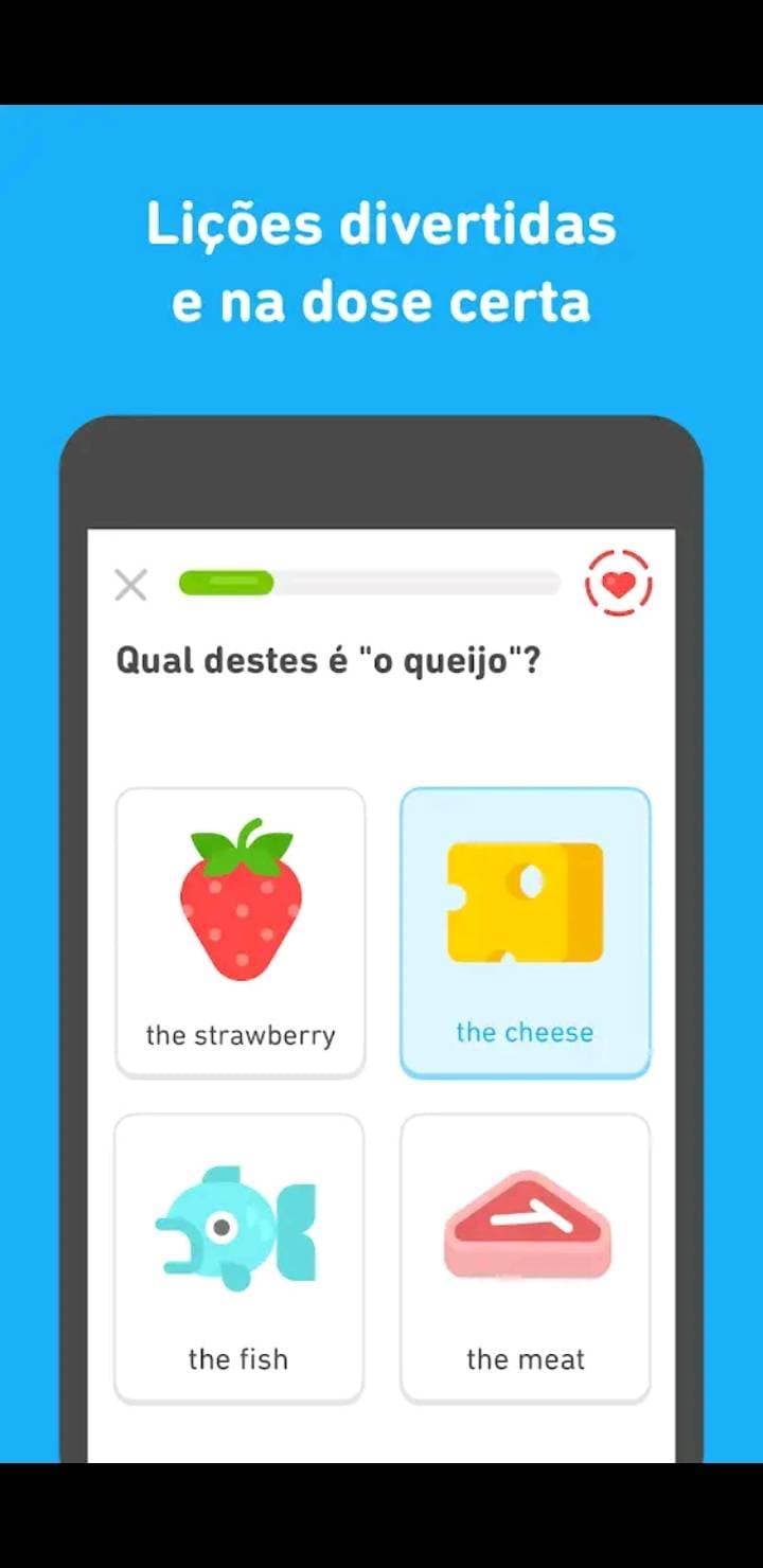 App Duolingo Inglês e Espanhol 