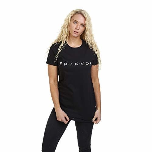 Moda Friends Titles Camiseta, Negro