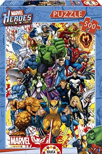 Place Educa Borrás- Serie puzzle 500 piezas, héroes Marvel, Multicolor, Talla Única