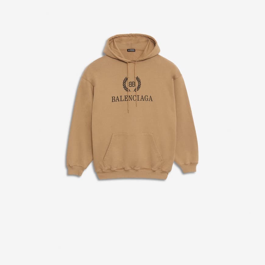 Product BB Hoodie in dark beige and black printed fleece